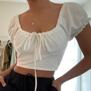 Verge Girl White Milkmaid Top